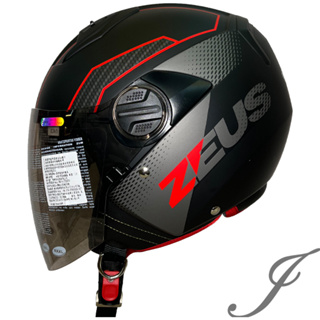 瑞獅 ZEUS 213 AX6 消光黑/紅 半罩安全帽 內襯全可拆 ZS213