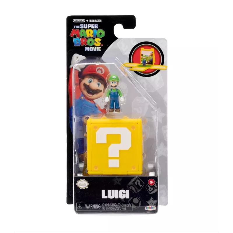 Jakks Nintendo 任天堂 超級瑪利歐 瑪利歐電影:問號磚迷你公仔 Luigi