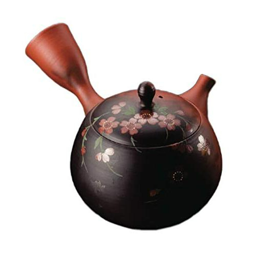 日本製 常滑燒  玉光十一號窯變形鐘形垂櫻急須壺 茶壺( 190ml)