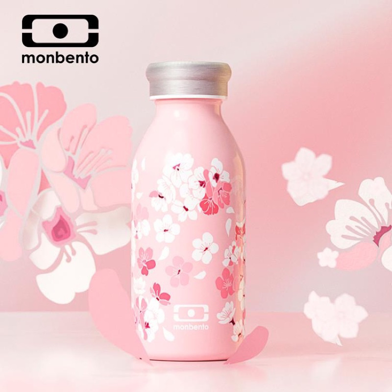 法國monbento牛奶造型保溫瓶-櫻花粉