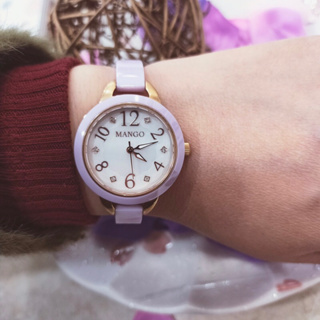 【MANGO】晶鑽甜美纖細陶瓷手鏈式腕錶 MA6718L-77