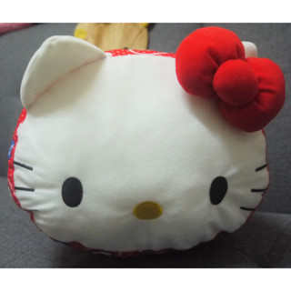 日版﹝Sanrio﹞授權※Hello Kitty 凱蒂貓※紅色【Kitty多圖圖案圓筒造型】絨毛抱枕