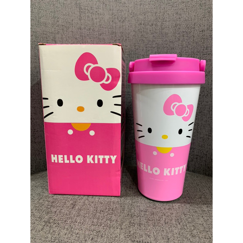 三麗鷗 Hello Kitty 304不鏽鋼手提咖啡保溫杯 手提臉型咖啡保溫杯 保溫瓶 500ml
