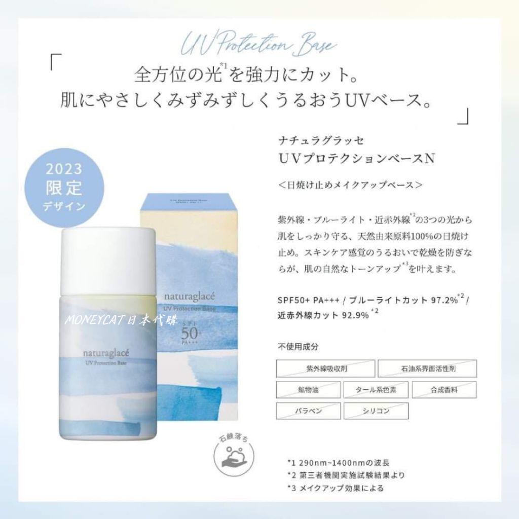 「MONEYCAT♡日本代購」Naturaglace 2023限定 妝前防曬底霜（SPF50+ PA+++）