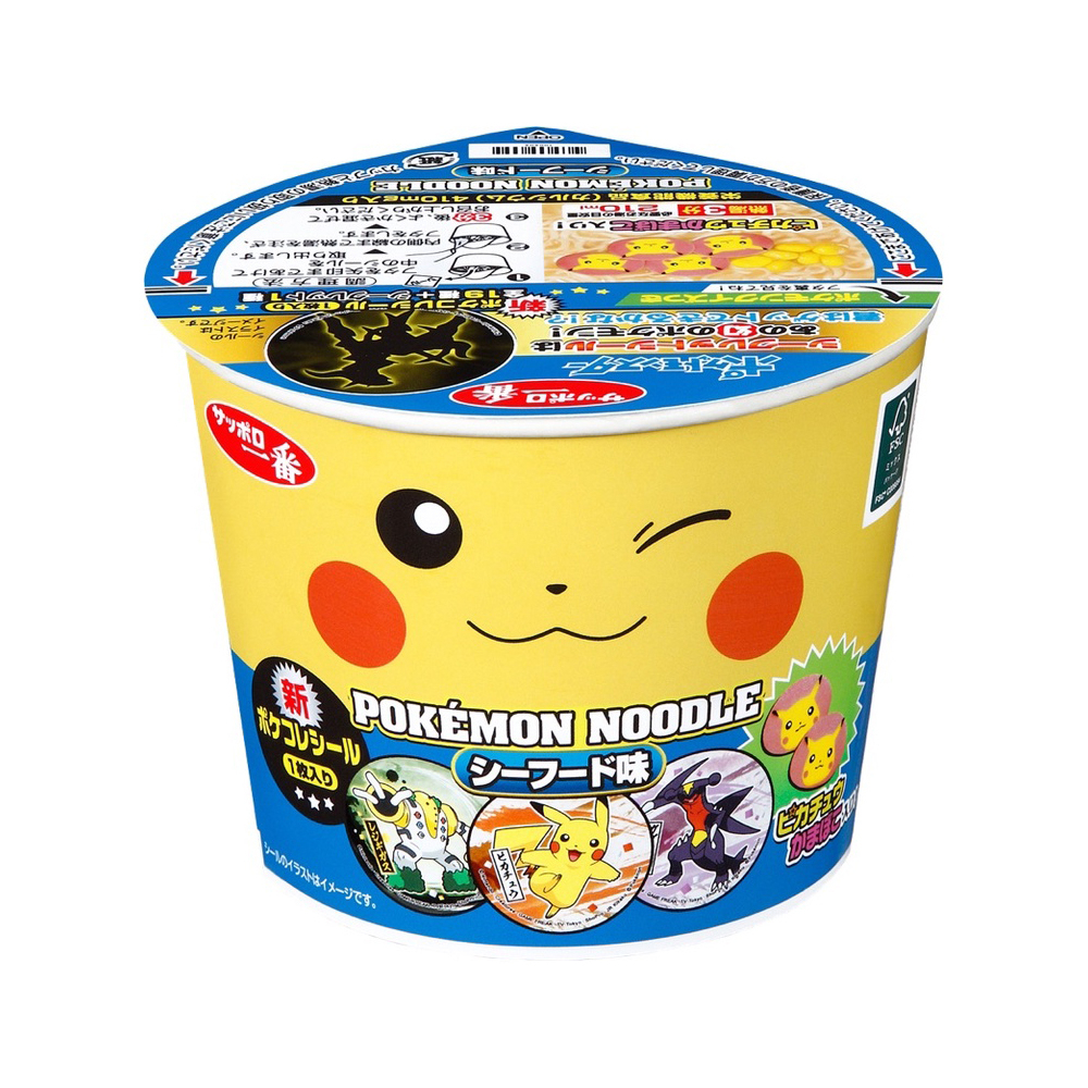 SANYO三洋 皮卡丘海鮮味杯麵 37g【Donki日本唐吉訶德】札幌一番 POKEMON NOODLE