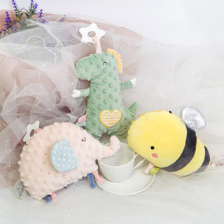 現貨《陪睡玩偶】原創恐龍蜜蜂大象嬰兒安撫巾 ♥ 附牙膠 安撫玩偶 ♥ 寶寶 口水巾 陪睡玩偶 ♥ 填充玩具 娃娃 玩具