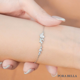 《Porabella》925純銀蝴蝶星辰手鏈 月光石浪漫閃耀手鍊 小眾輕奢閨蜜手環 玫瑰金/白金兩色Bracelets