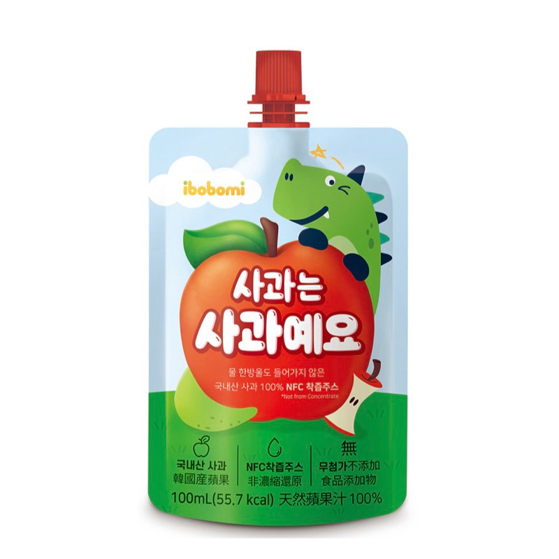 韓國 ibobomi 100%天然蘋果汁（100ml)