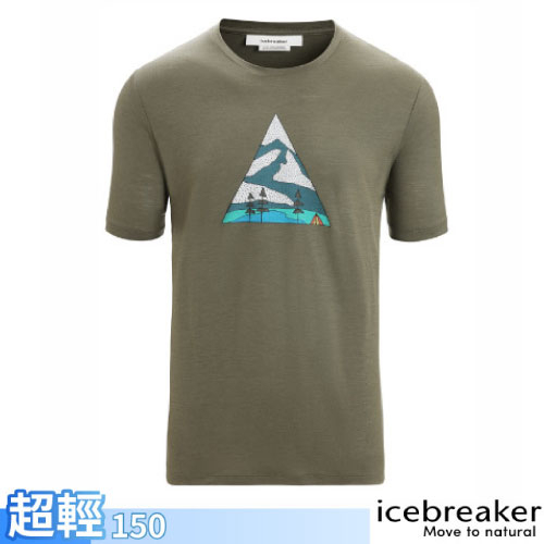【紐西蘭 Icebreaker】男 美麗諾羊毛圓領短袖上衣 Tech Lite II.T恤_橄欖綠_IB0A56NI