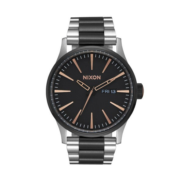 NIXON SENTRY SS 極簡復刻 消光黑銀 黑 銀 雙色 鋼錶帶 手錶 男錶 女錶 石英錶 A356-2051