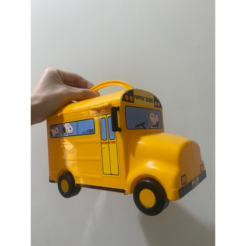 SNOOPY 史努比 日本環球影城 餅乾盒 提拔盒子🚌公車 巴士 造型收納盒 塑膠盒
