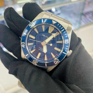 RELAX TIME 海神系列 300米潛水機械腕錶 (RT-77-2-1) 銀x藍