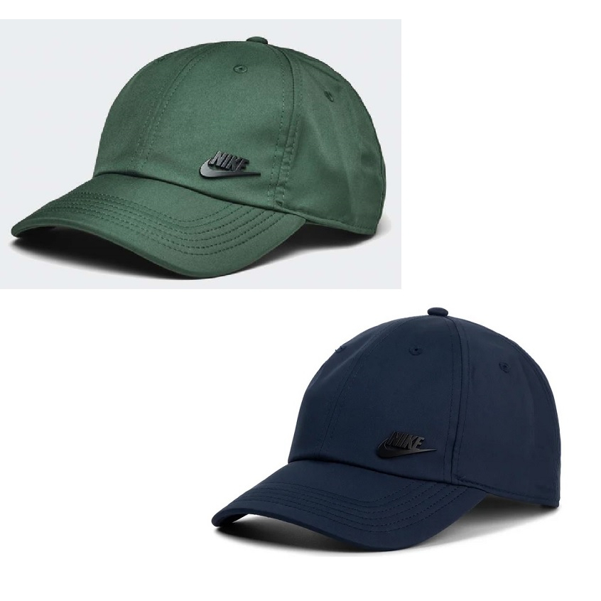 【IMPRESSION】 NIKE Cap 黑色 小LOGO 勾勾 字體 金屬標 復古 老帽 942212 深藍/深綠