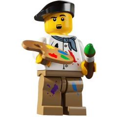 🌐 樂高 LEGO 8804 第4代人偶  14號. 畫家 全新已剪袋確認了未組装