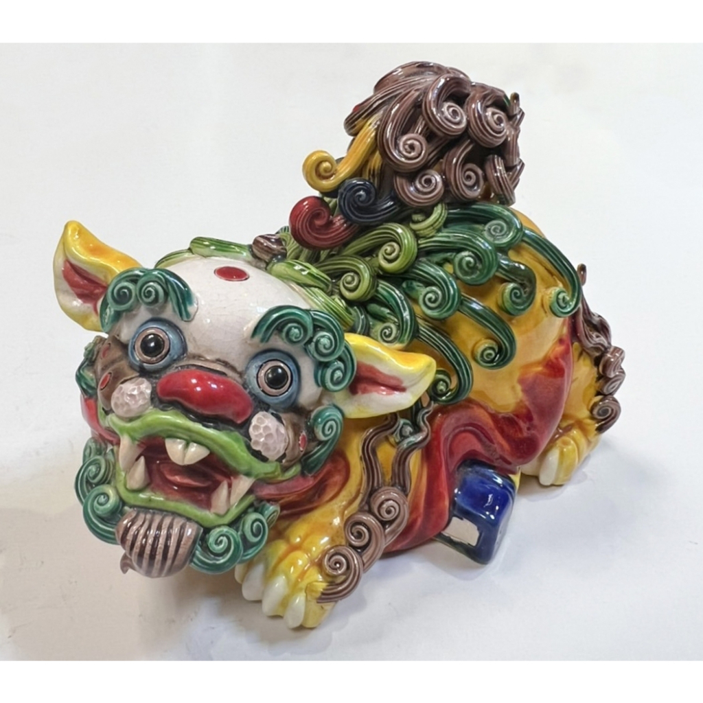 人気デザイナー 雄獅子 置物 美術品 現代工芸品 銅器 装飾品 古銅獅子