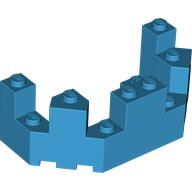 LEGO 樂高 6066 深天空藍 城堡頂部 牆壁 山壁 造型壁 Castle Turret 4x8x2 6074349