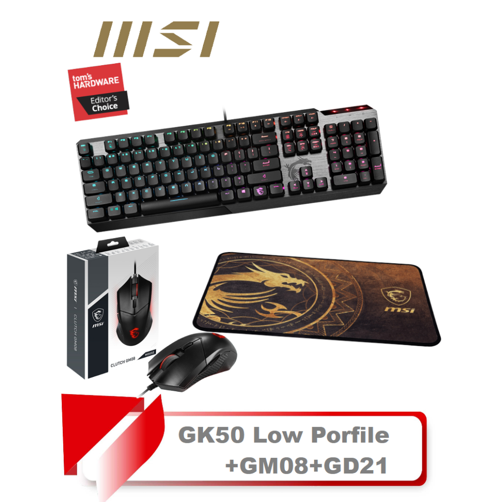 【TN STAR】GK50 Low Profile 電競鍵盤/ GM08電競滑鼠 / GD21鼠墊 🎁超值組合包