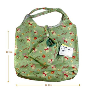 Disney 迪士尼 小熊維尼 購物袋 摺疊購物袋 綠色款 全新 現貨