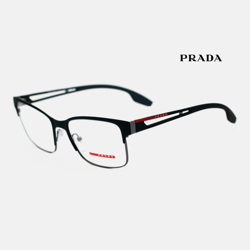 PRADA VPS55I 普拉達品牌眼鏡｜商務復古黑色方型眼鏡框 男生品牌眼鏡框【幸子眼鏡】