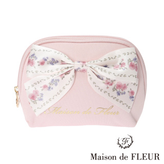 Maison de FLEUR 原創花卉緞帶燙金圓弧手拿包(8A31FJJ0200)