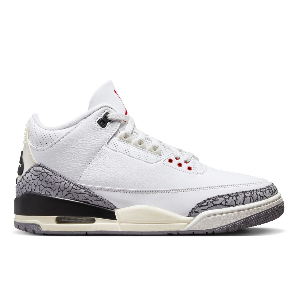 NIKE AIR JORDAN 3 RETRO 爆裂紋 白水泥 白灰紅【A-KAY0】【DN3707-100】