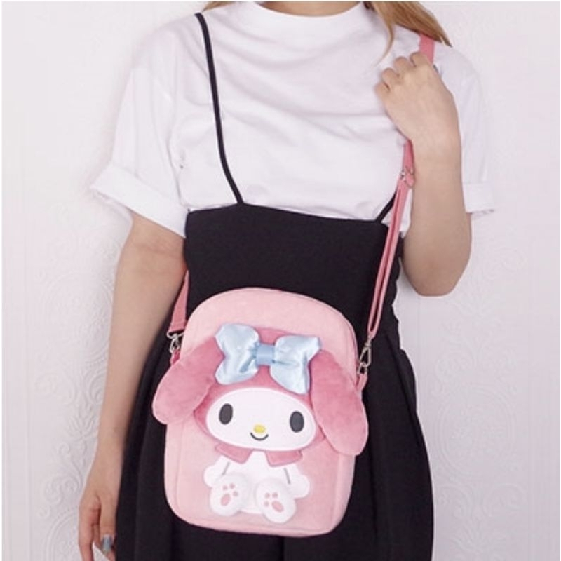 日本正版 三麗鷗美 樂蒂 庫洛米 手機袋 展示包 可愛 化妝包 大耳狗 斜背包 透明包 有牌 現貨