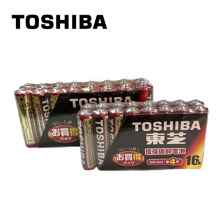 TOSHIBA東芝 碳鋅電池 AA電池 3號電池 AAA電池 4號電池 1.5V 16入 紅色碳鋅