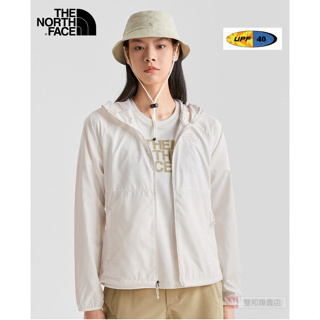 -滿3000免運-[雙和專賣店] THE NORTH FACE 女 兜帽抗UV防風外套/81OZ/槴子花白