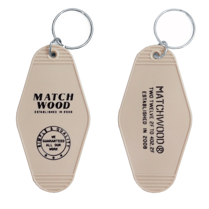 Matchwood Key Tag 美式房牌鑰匙圈 奶茶色黑字款 官方賣場