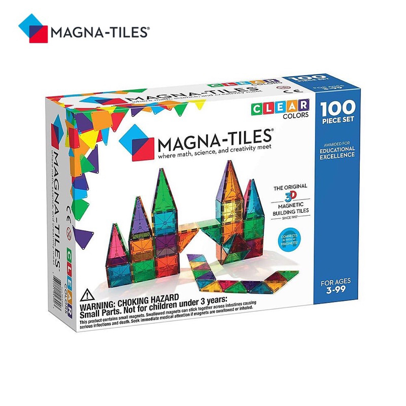 轉賣無盒🧸美國Magna Tiles 透光彩色磁力積木 100片