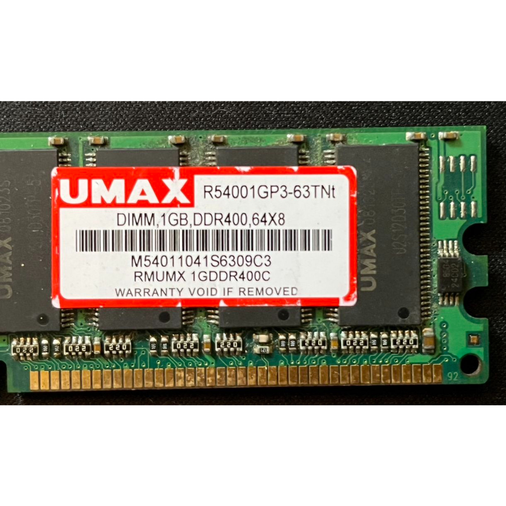UMAX 桌上電腦記憶體 DDR400 1GB