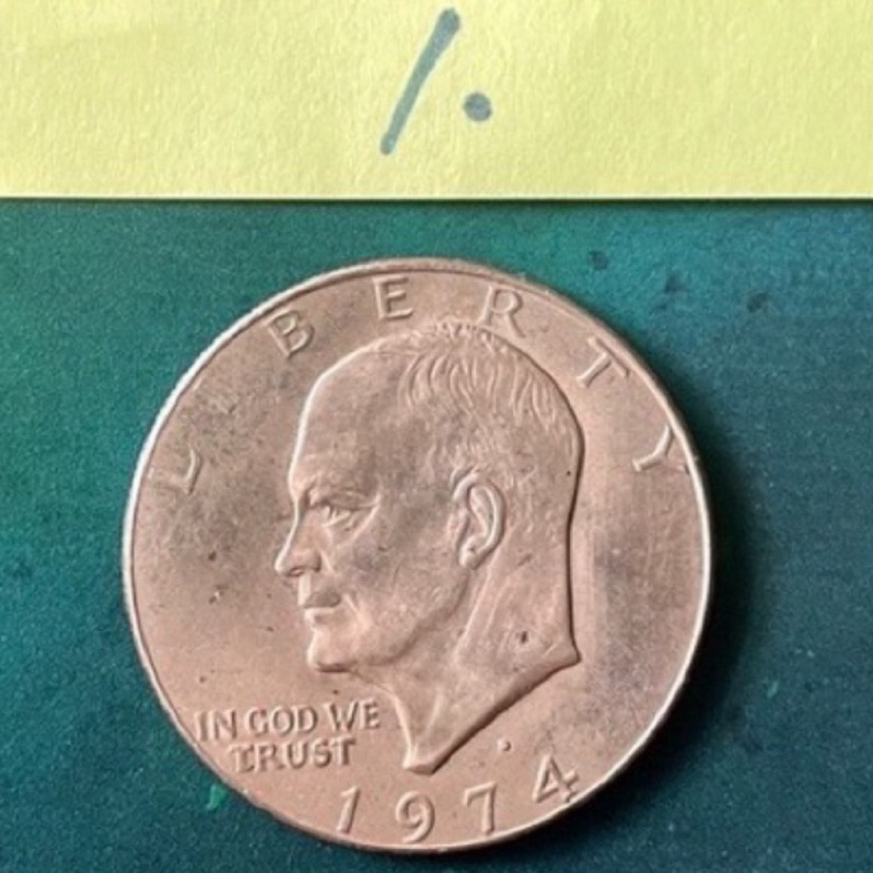 美國1美元錢幣艾森豪總統頭像背面國鳥鷹洋老鷹展翅：1971年1974年1972年、1776-1976 200週年