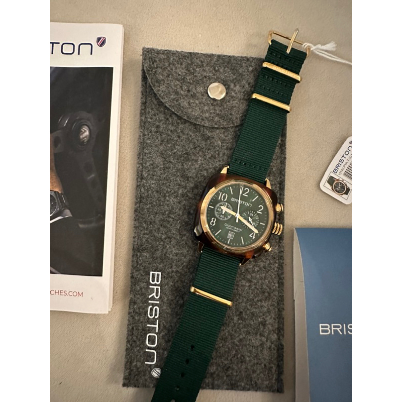 🇹🇼在台現貨BRISTON法國小品牌-復古大方錶英倫綠