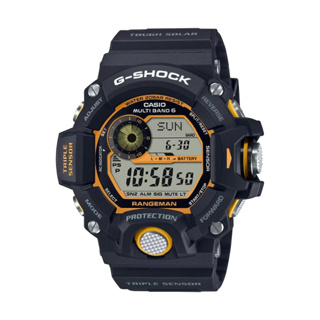 【CASIO G-SHOCK】太陽能撞色多功能氣壓溫度運動腕錶-薑黃色 GW-9400Y-1
