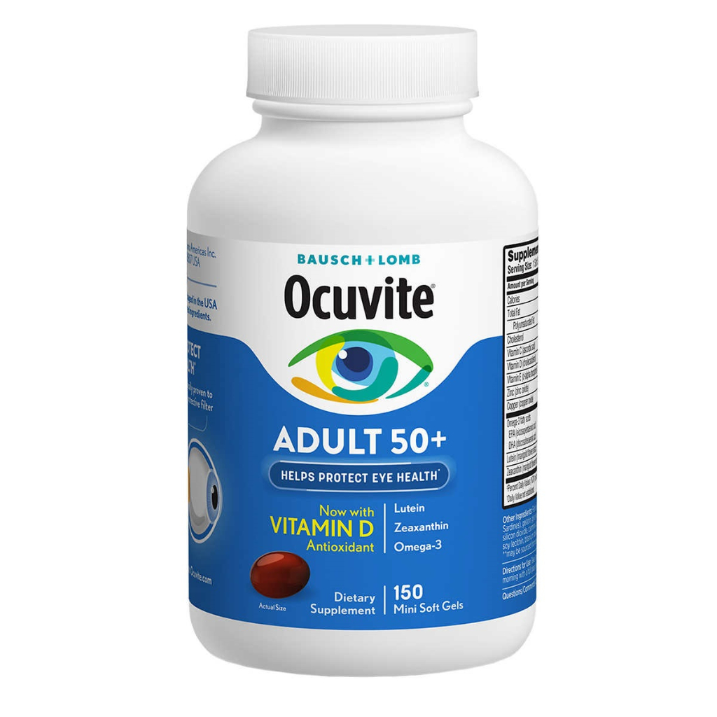 美國博士倫新裝 BAUSCH LOMB Ocuvite 50+ 葉黃素，Omega 3，金盞花 150顆