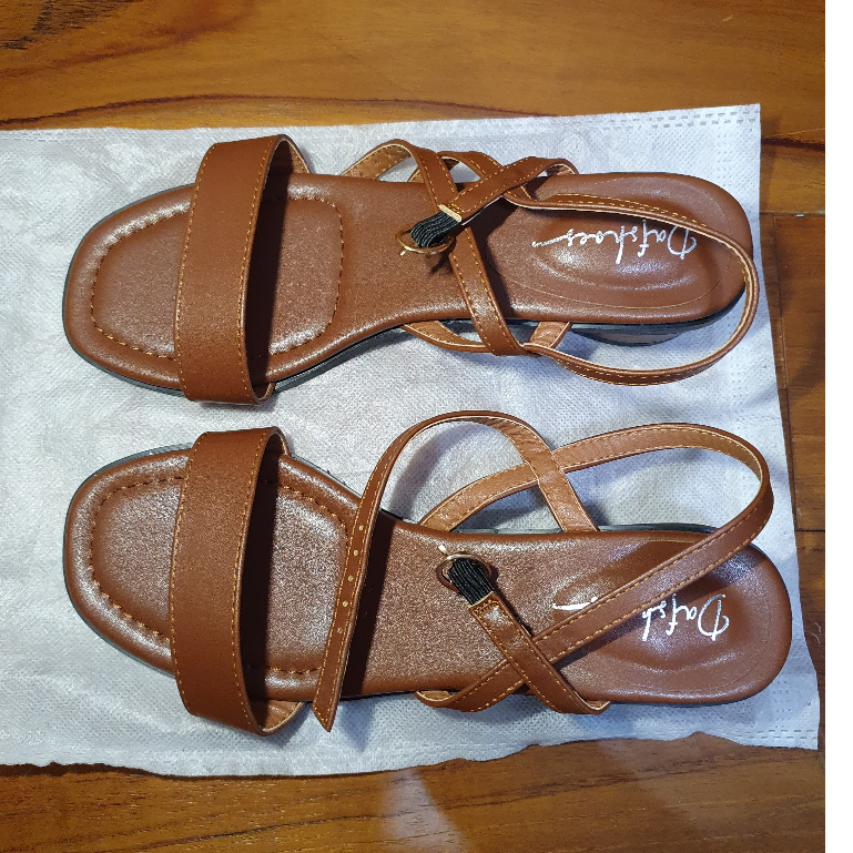 DafShoes D+AF.韓國．一字繫踝橢圓跟涼鞋【尺碼23.5】