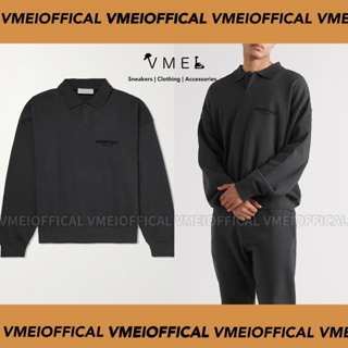 【VMEI】ESSENTIALS Polo Shirt POLO衫 植絨小字 Black 黑 薄長袖
