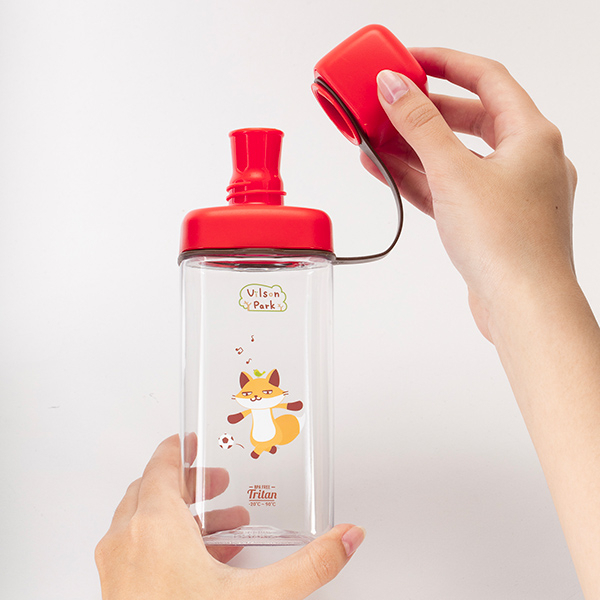 【Vilson Park X KOMAX】聯名韓製TRITAN水瓶430ml-ZERO狐(陽光橘)
