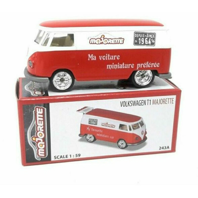 ^.^飛行屋(全新品)majorette 美捷輪小汽車 合金車/復古盒裝車~福斯 VW T1 麵包車/廂型車
