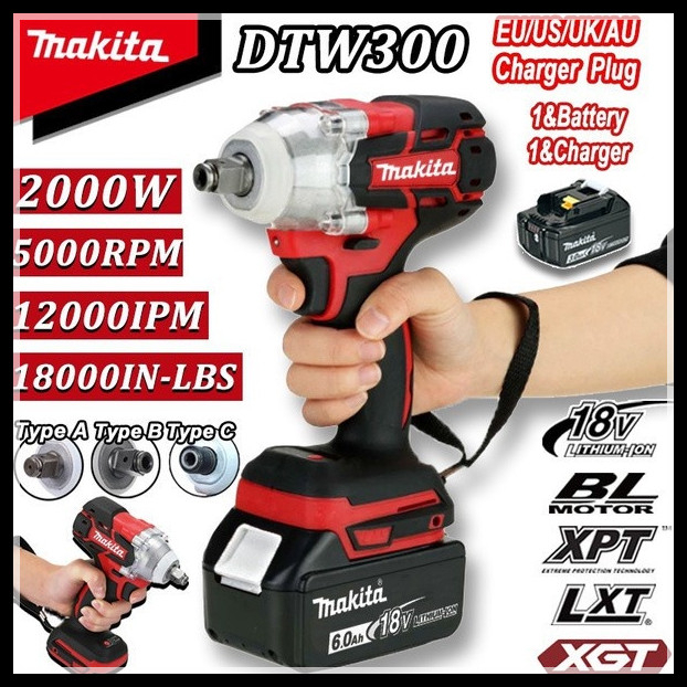 新店開業Makita牧田 DTW300 18V 衝擊扳手 四分頭 兩用扳手 DTW285升級版 衝擊板手 電動工具 副廠