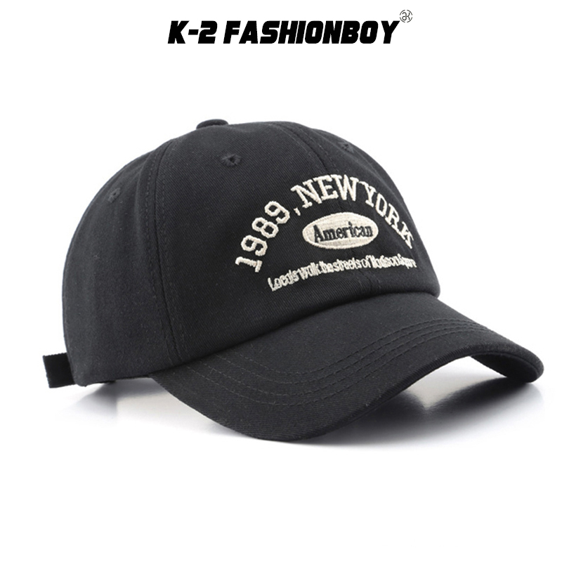 【K-2】1989 NEW YORK 刺繡 老帽 帽子 電繡 穿搭 棒球帽 帽 情侶 禮物 水洗【KM91】