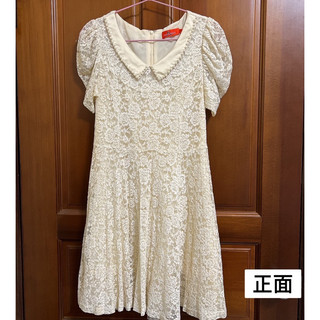 🎀 hogo color 珍珠領全蕾絲綁帶小洋裝