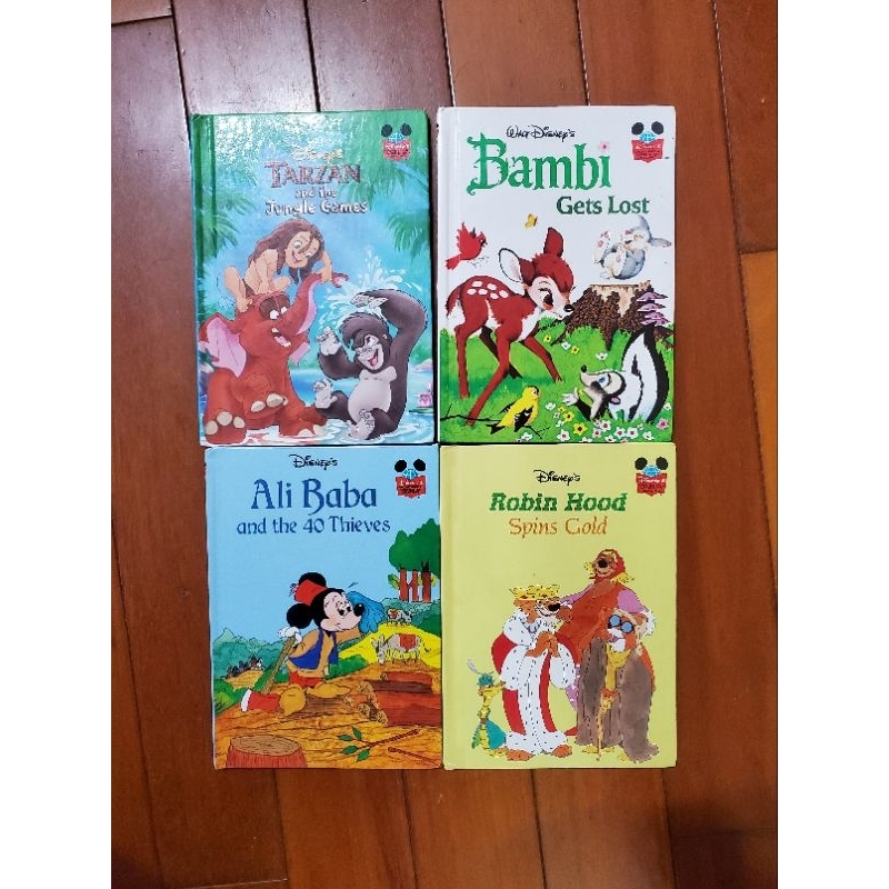 迪士尼Disney's wonderful world of reading 英文原版書4冊米奇 泰山 阿里巴巴 羅賓漢