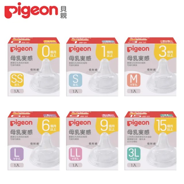 貝親 Pigeon 第三代寬口母乳實感奶嘴圓孔SS/S/M/L/LL/3L-1入