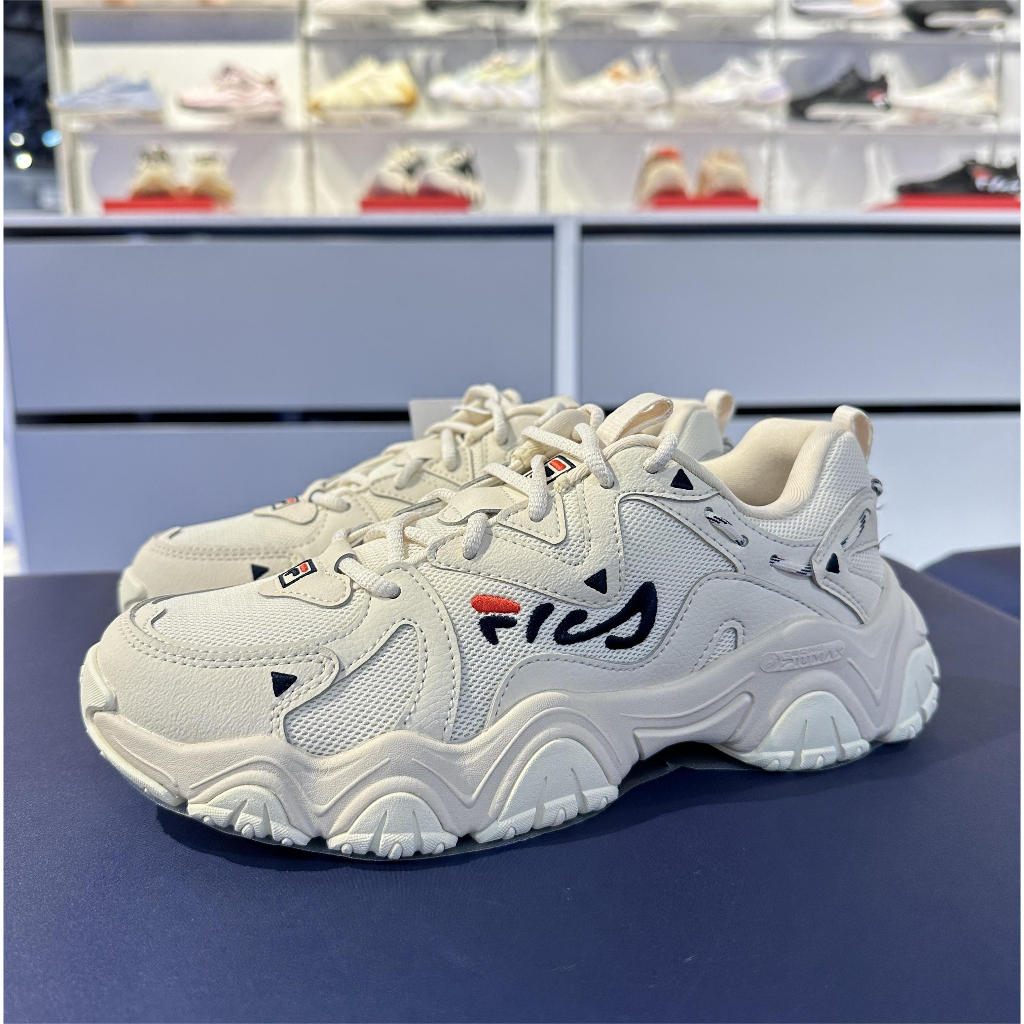 FILA  女鞋 貓爪鞋4代 男鞋 老爹鞋 FLuid 2023春季新款 奶茶色 聖誕 復古 網面透氣 運動休閑 慢跑鞋