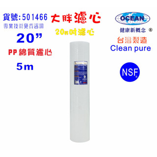 20英吋大胖5m PP綿質NSF濾心臺灣製造Clean pure濾心餐飲濾水器地下水全戶淨水器.貨號501466