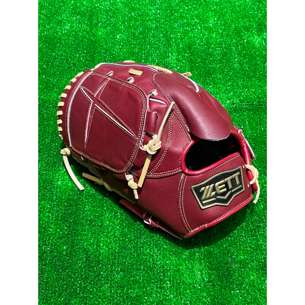 棒球世界全新 ZETT硬式棒壘球投手手套特價(BPGT-55211)酒紅色反手用