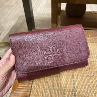 最後出清 TORY BURCH 縫線LOGO荔枝紋皮革斜背包附卡夾/2in1