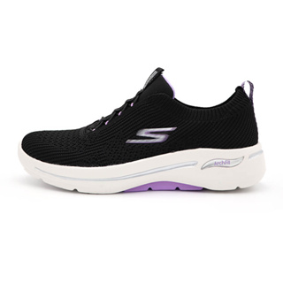 Skechers ARCH FIT 黑紫 織布 套入式 健走鞋 女款 J1876【新竹皇家 124882BKLV】