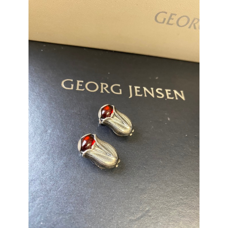 Georg Jensen喬治傑生2007首刻石榴石年度夾式耳環